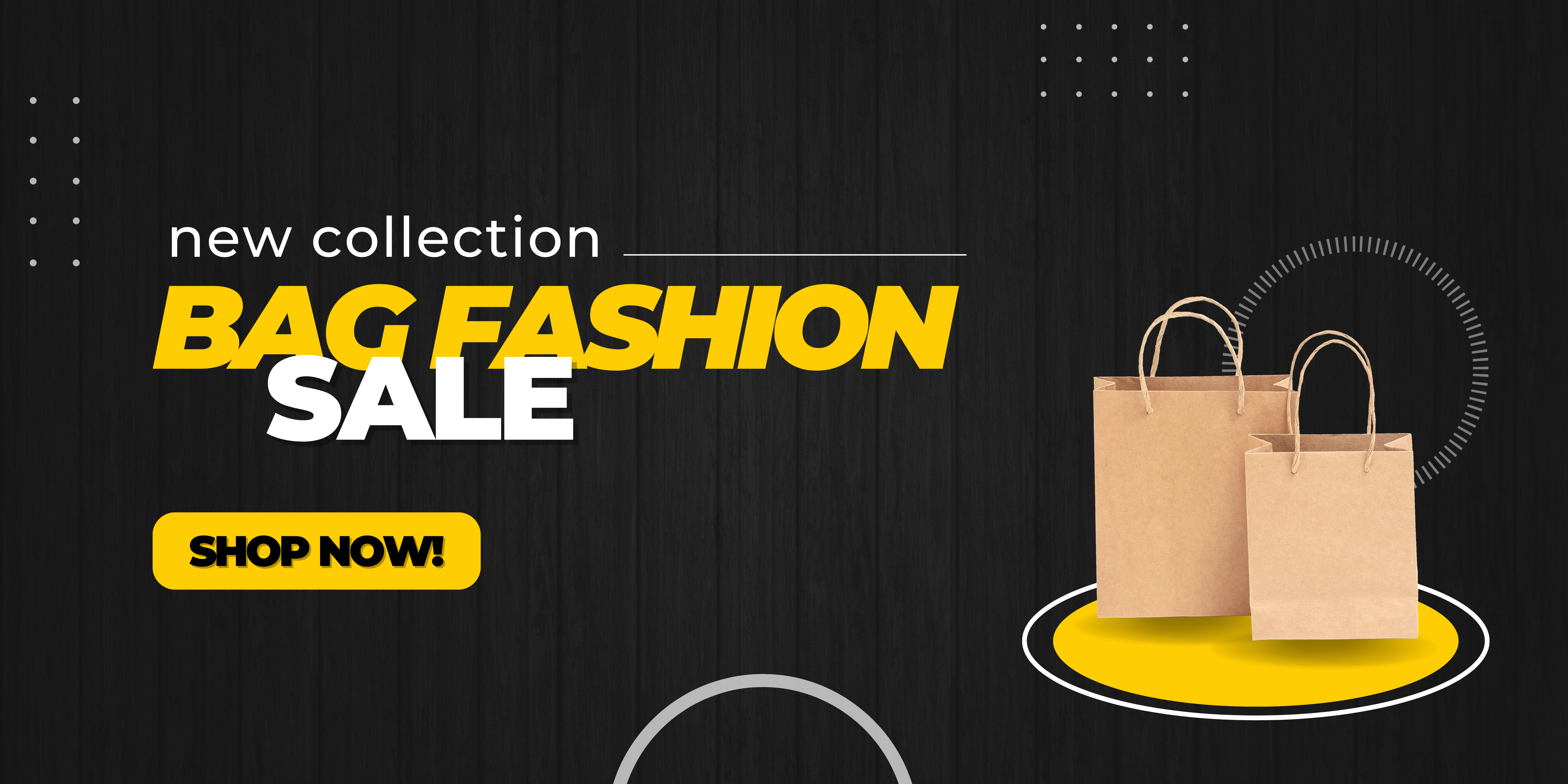 Black Yellow Bold Bag Fashion Sale Banner